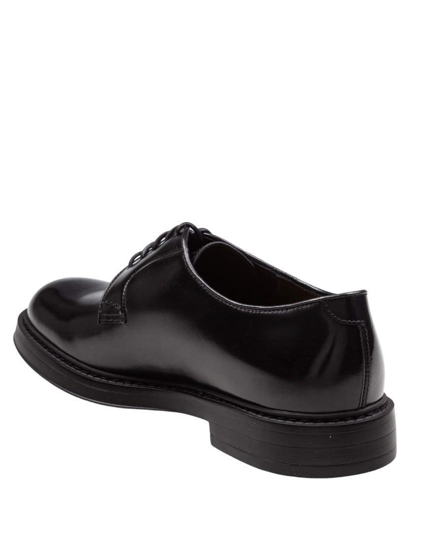 Doucal's Black Leather Derby Horse Shoe