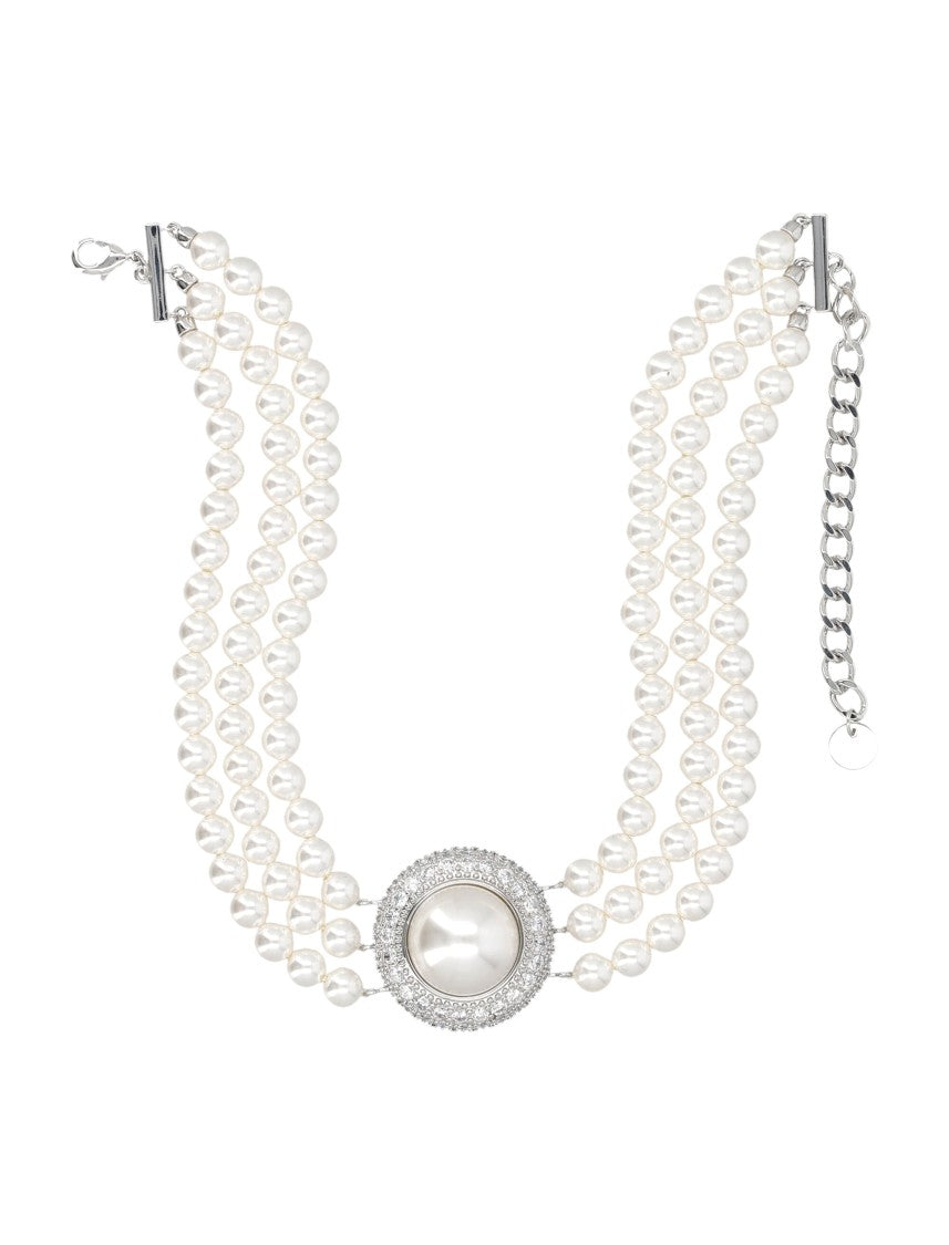 Self-Portrait Small Crystal Pearl Choker