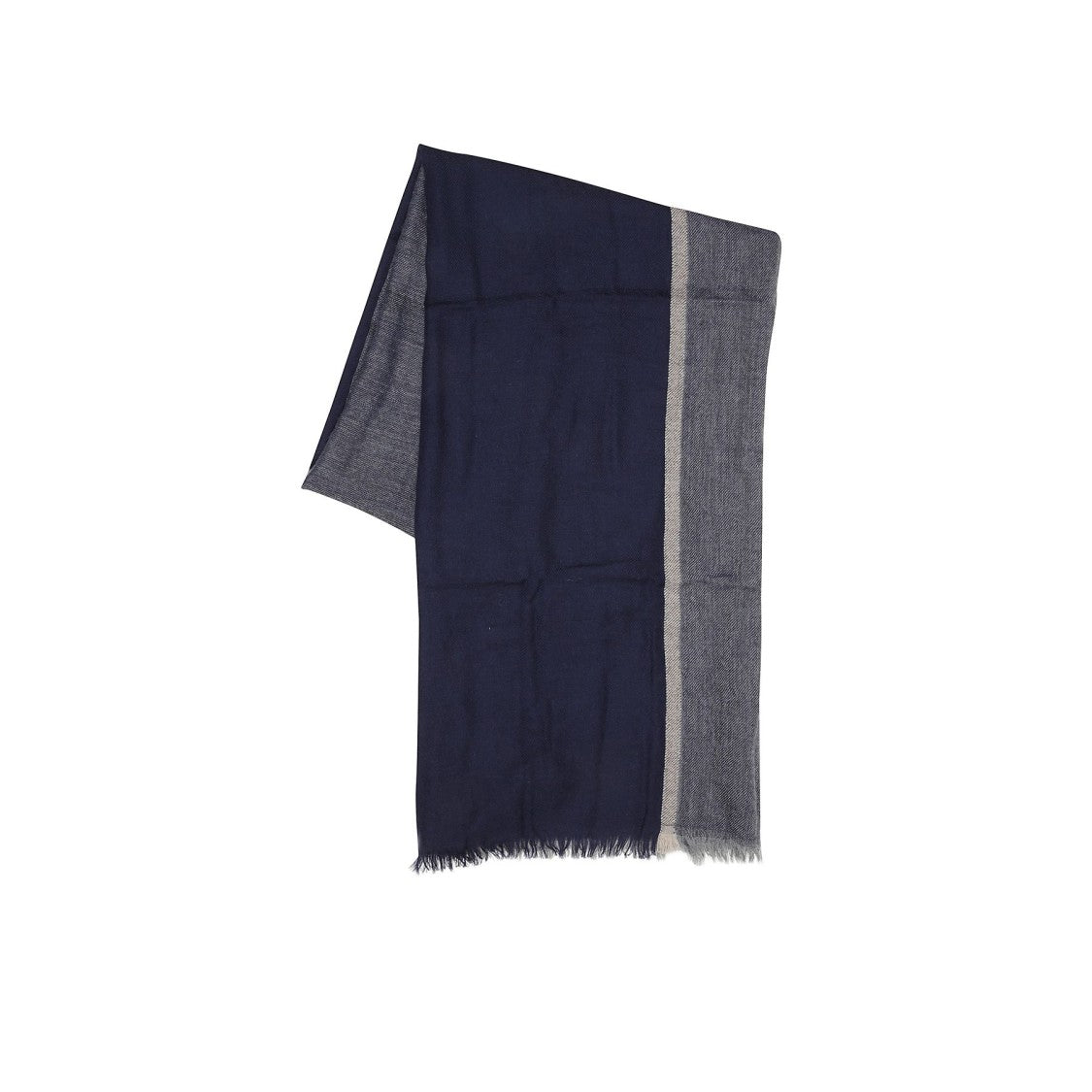Brunello Cucinelli Dual-Tone Navy And Grey Scarf