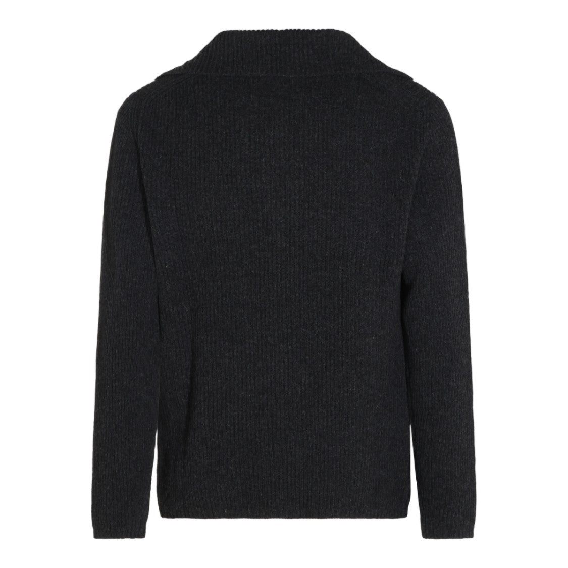 Altea Dark Charcoal Button-Up Ribbed Knit Sweater