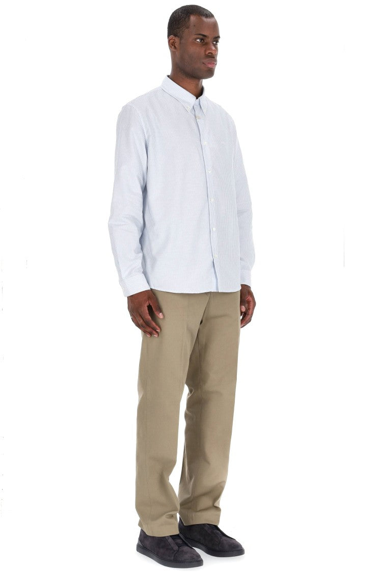 A.P.C. Standard Fit Cotton Piquet Striped Shirt