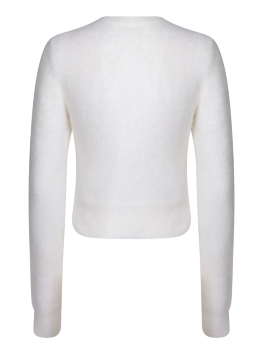 Maison Margiela White Crop-Cut Cardigan