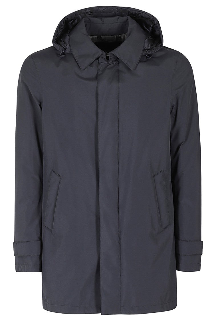 Herno Navy Blue Polyester Carcoat