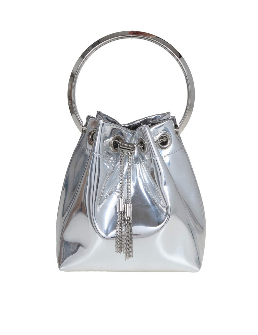 Jimmy Choo Bon Bon Bucket In Metallic Leather