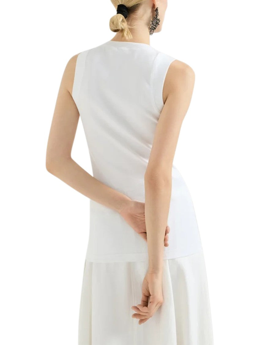 Brunello Cucinelli Sleeveless Tank Top With Mesh Insert