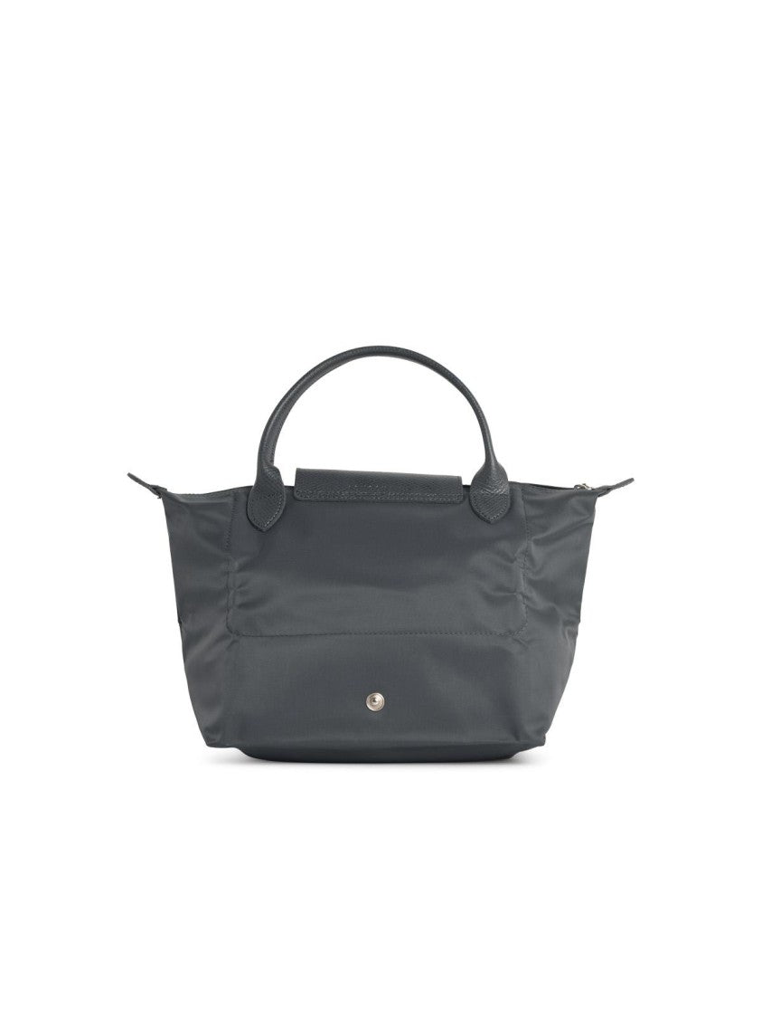 Longchamp Bag With 'S Le Pliage One' Handle In Anthracite Tela