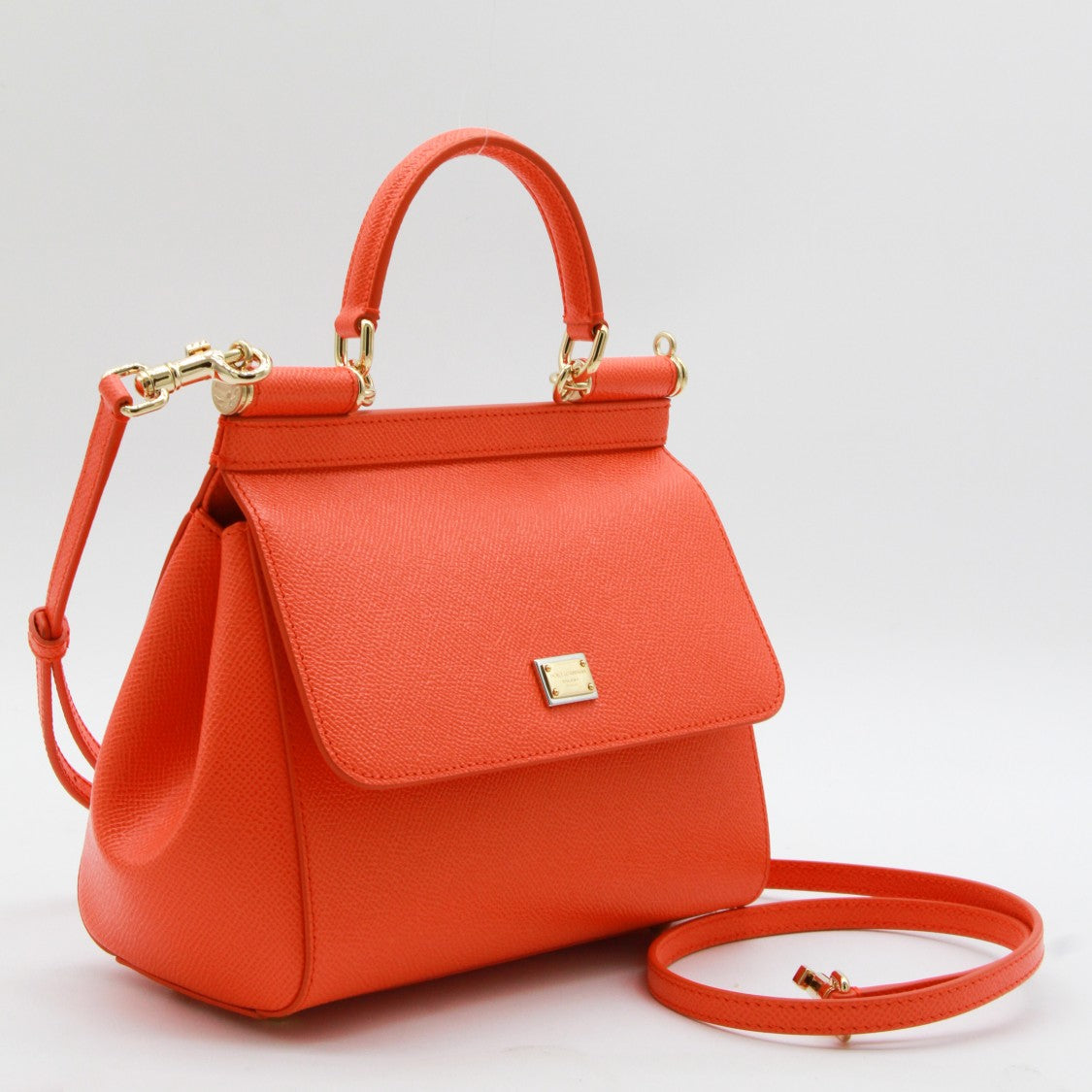 Dolce & Gabbana Trapezoidal Structured Handbag With Gold-Tone Hardware