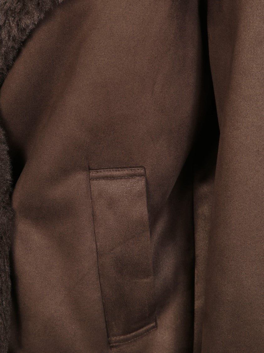 Liu Jo Cropped Brown Shearling-Lined Jacket