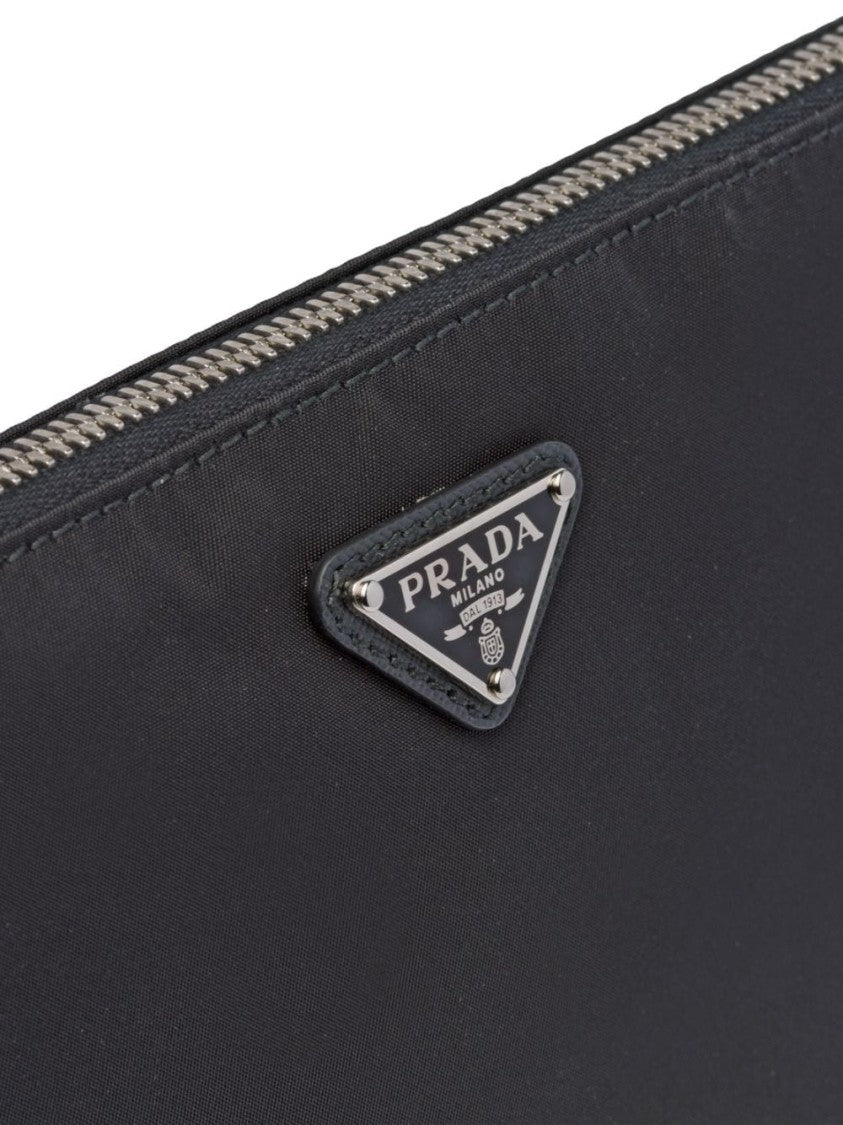 Prada Re-Nylon Triangle-Logo Clutch Bag