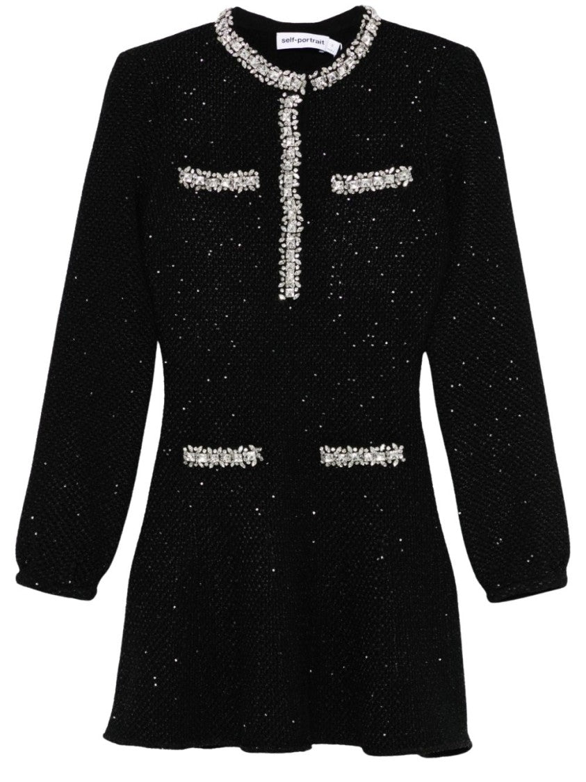 Self-Portrait Sequin Knit Mini Dress