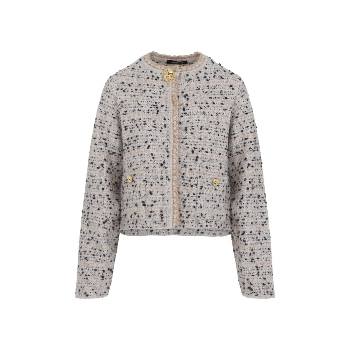 Fabiana Filippi Bouclé White And Black Virgin Wool Jacket