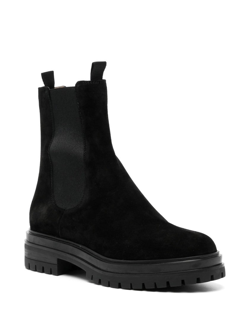 Gianvito Rossi Chester Soft Suede Elastic Ankle Boots