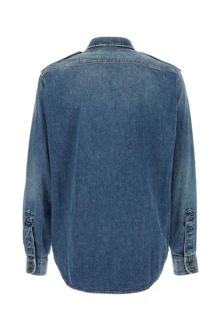 Maison Margiela Vintage-Inspired Denim Shirt With Structured Collar