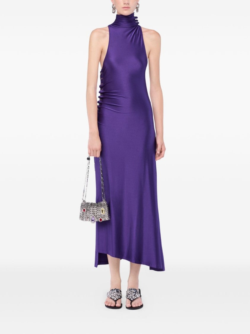 Rabanne Sleeveless Draped Cotton Dress