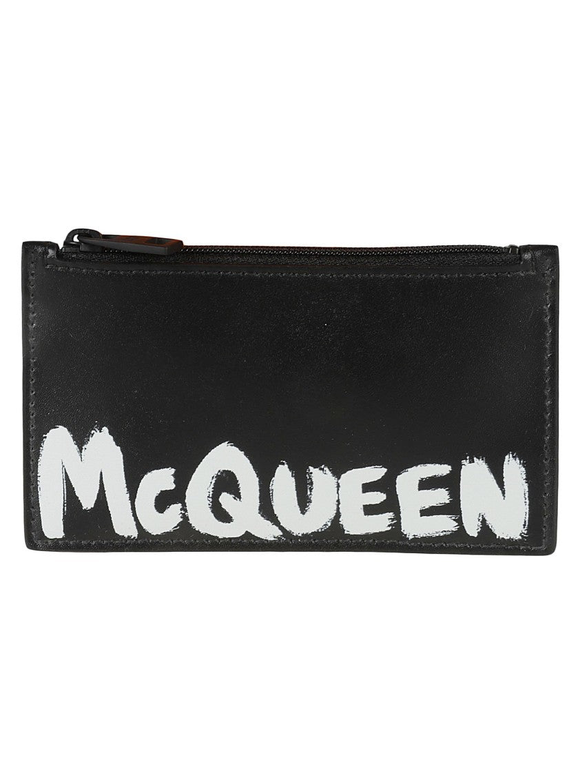 Alexander Mcqueen Calf Leather Wallet With Design