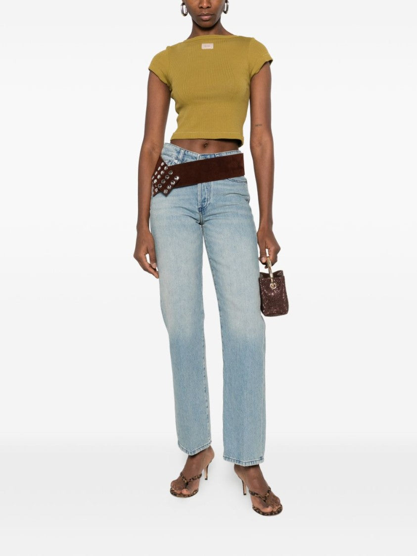 Diesel Light Blue Tonal Stitching Logo Jeans