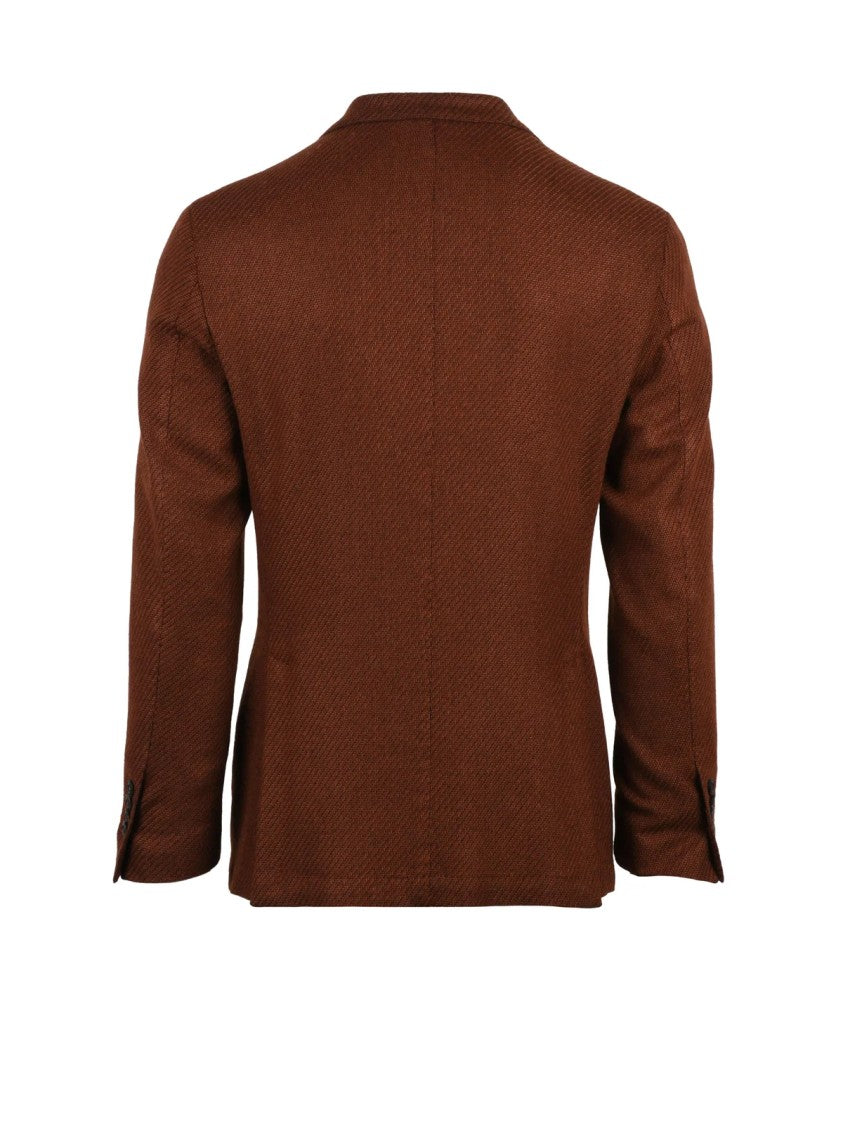 L.B.M. 1911 Rounded Blazer In Cashmere-Wool-Silk Blend With Textured Finish