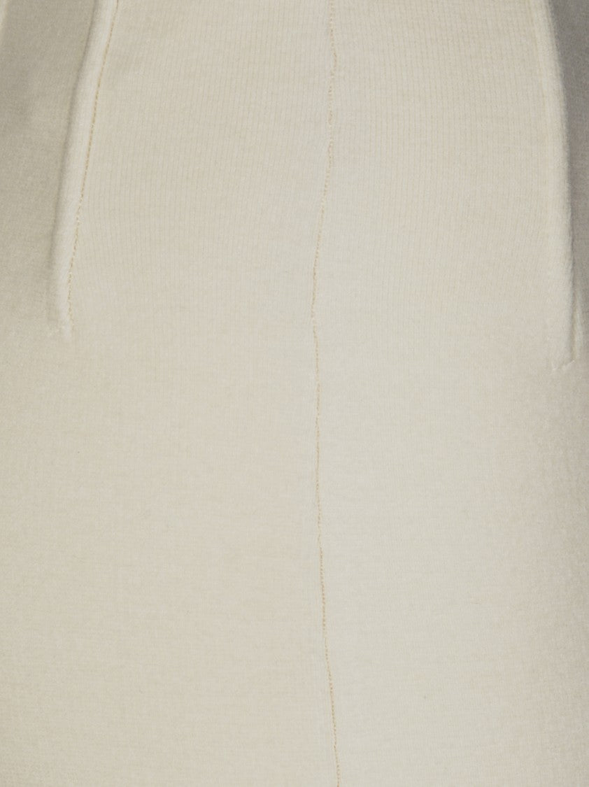 Elisabetta Franchi Fitted Knit Pencil Skirt With Covered Button Detail