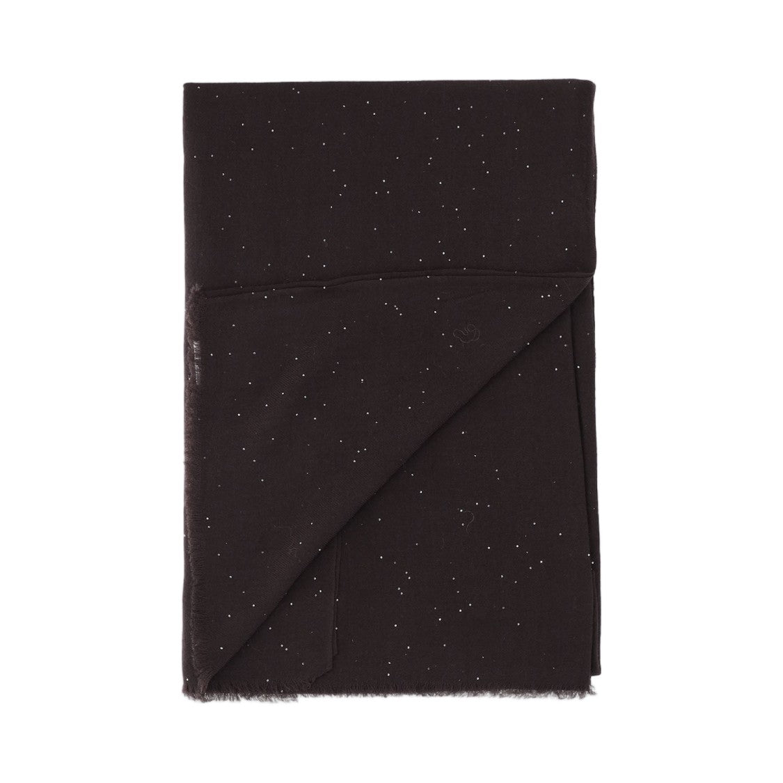 Faliero Sarti Dark Brown Speckled Fringed Scarf