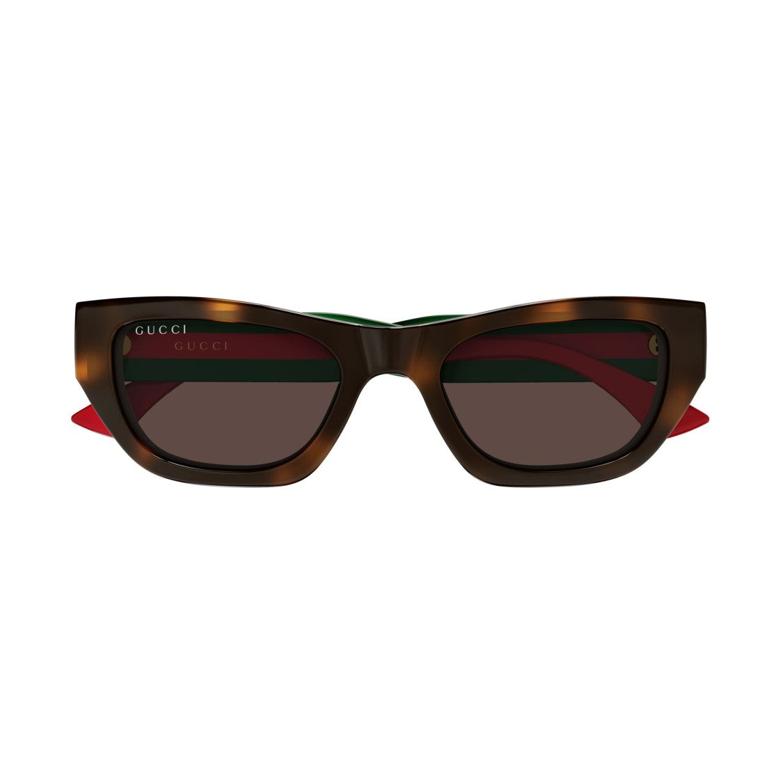Gucci Gg2116s Bold Rectangular Tortoiseshell Sunglasses