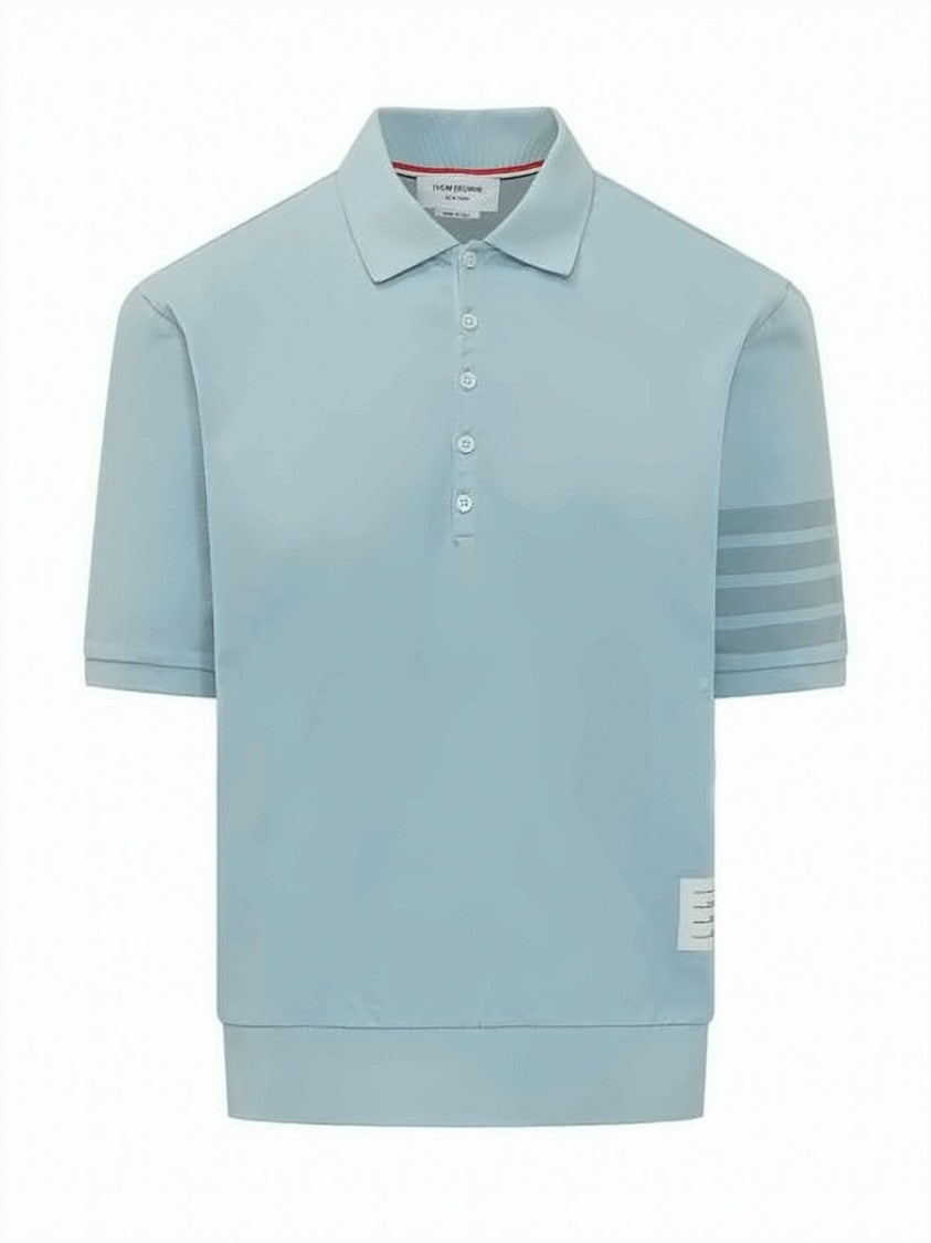 Thom Browne Overdyed Jersey Polo Shirt With Four-Button Placket