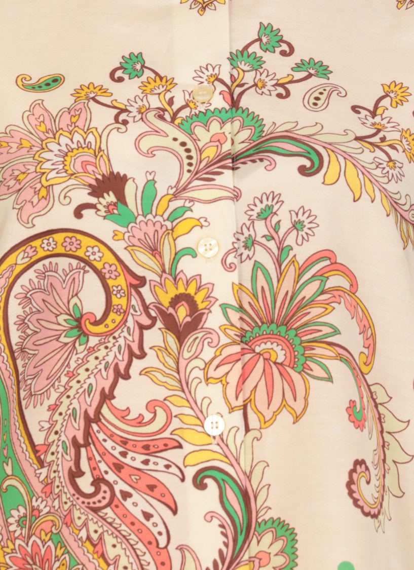 Etro Ivory Cotton And Silk Shirt