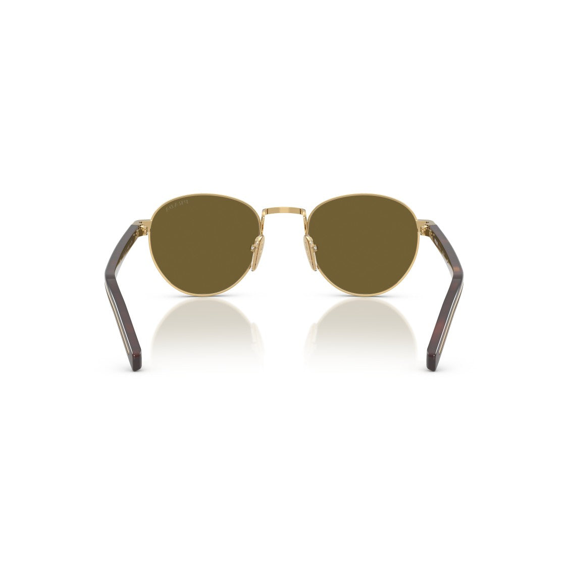 Prada 0Pr B52s Round Frame Gold-Tone Metal Sunglasses