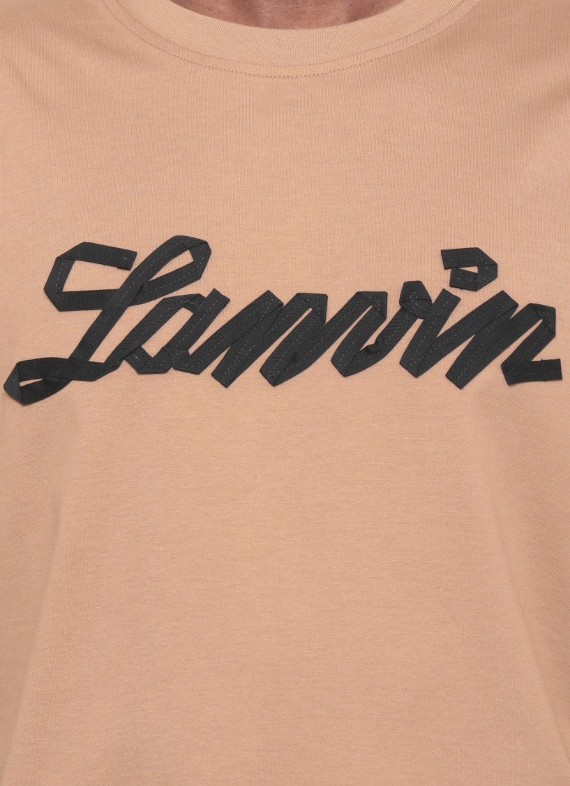 Lanvin Brown Logo Embossed Cotton T-Shirt