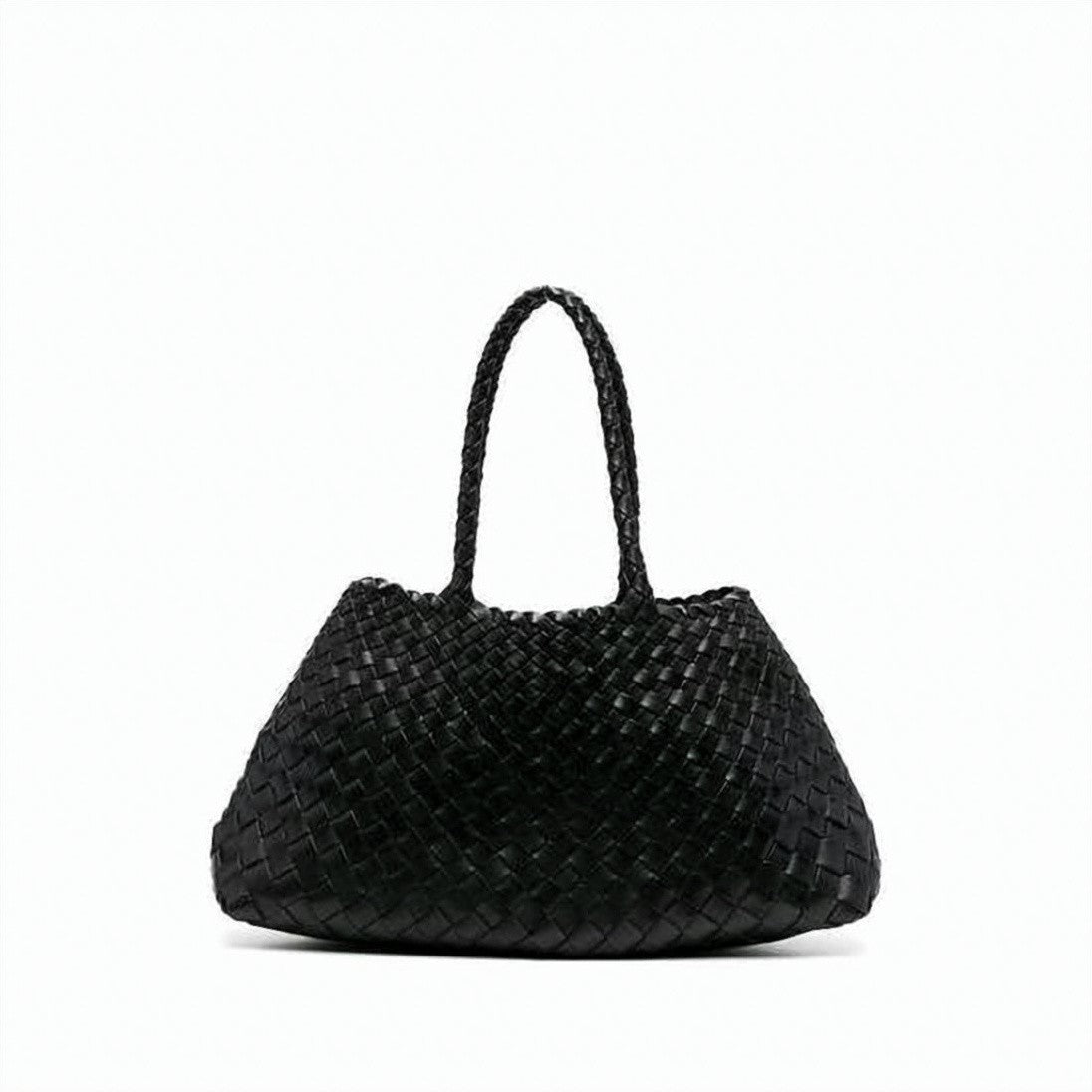 Dragon Diffusion Woven Black Buffalo Leather Tote Bag