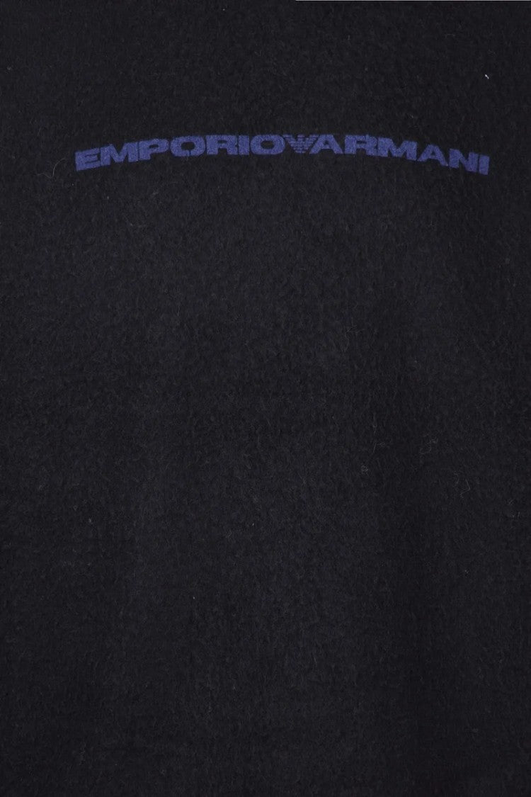 Emporio Armani Black Wool Sweatshirt With Crewneck