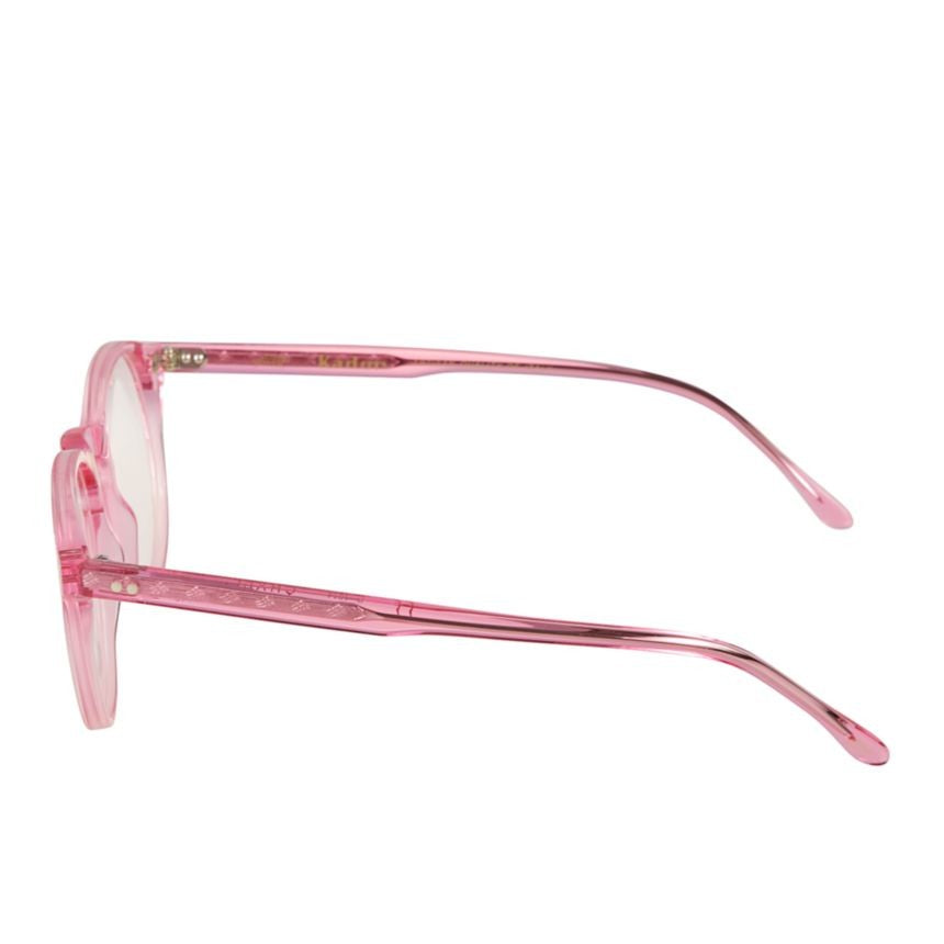 Kador Chyli Translucent Pink Rounded Sunglasses With Keyhole Bridge