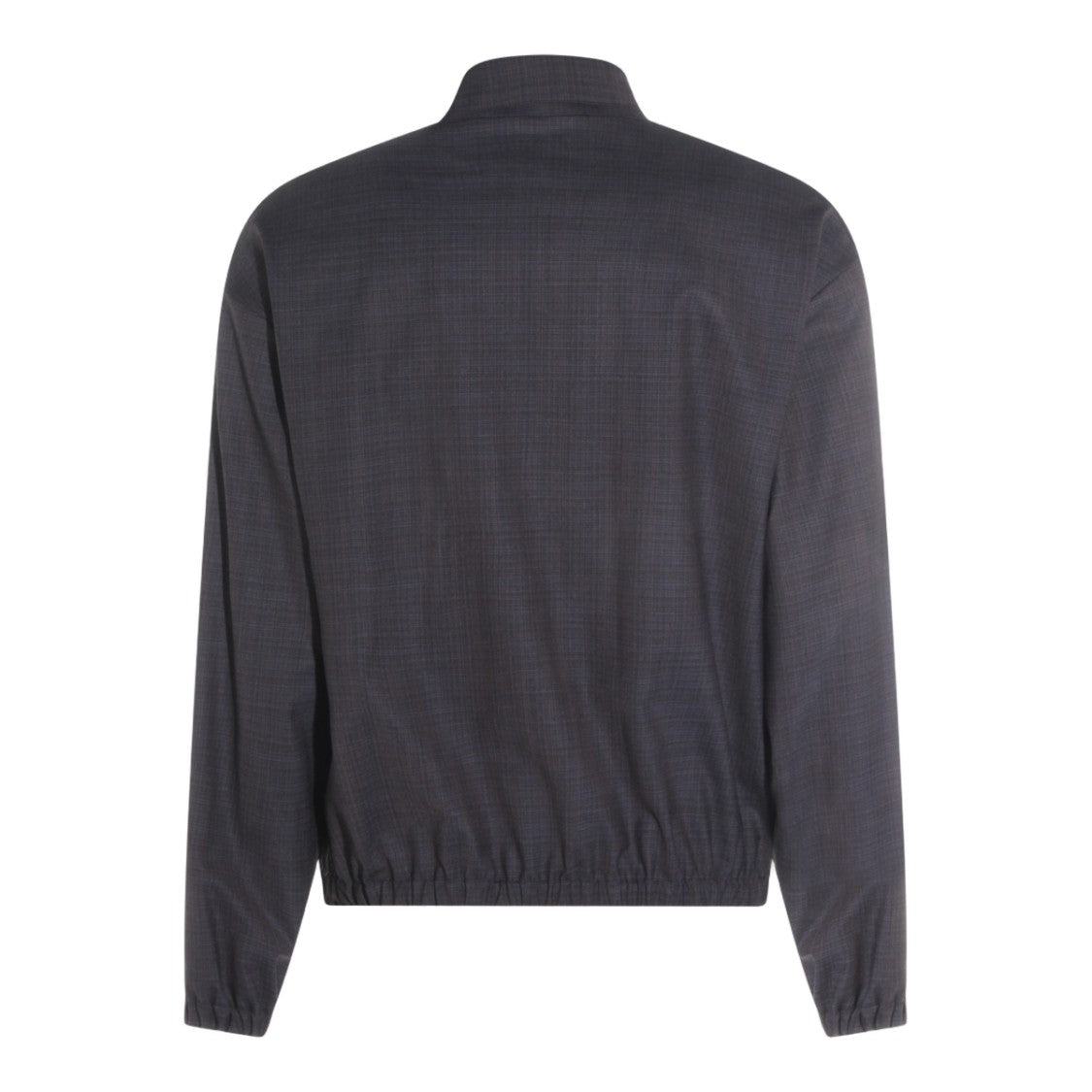 Moschino Checkered Dark Grey Jacket With High Collar