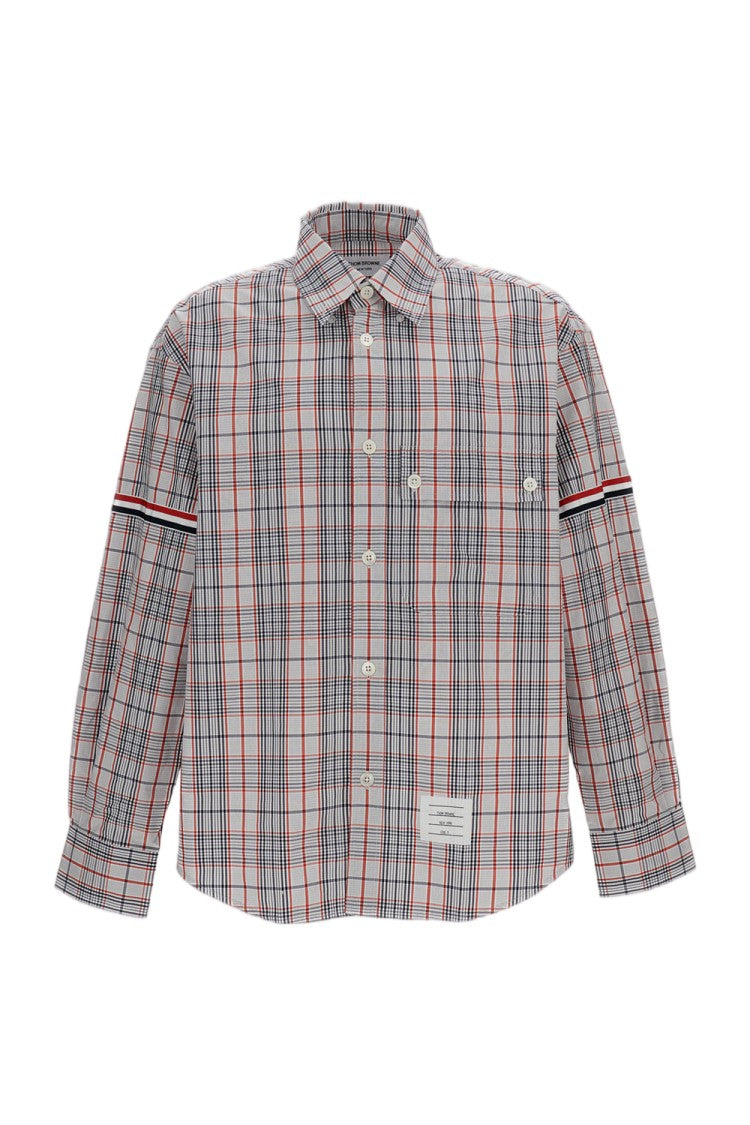 Thom Browne Oversized Multicolor Check Shirt With Grosgrain Details