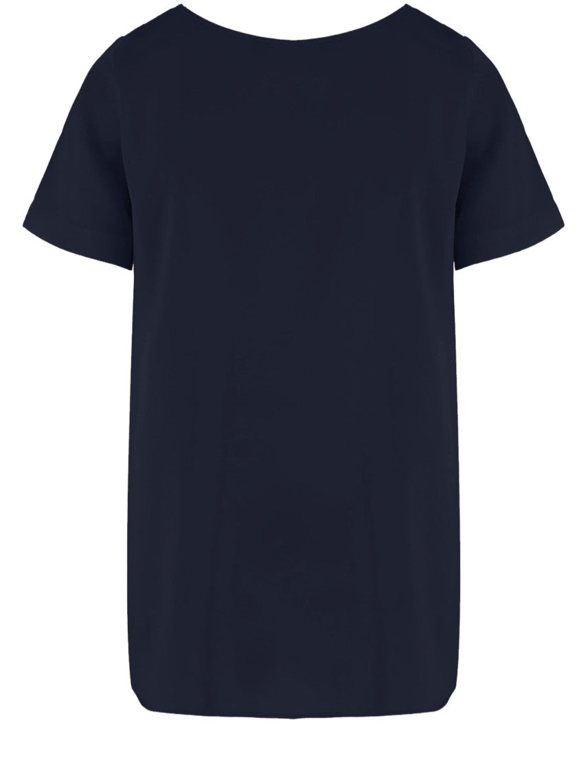 Allude Silk T-Shirt With Curved Hem And Side Slits