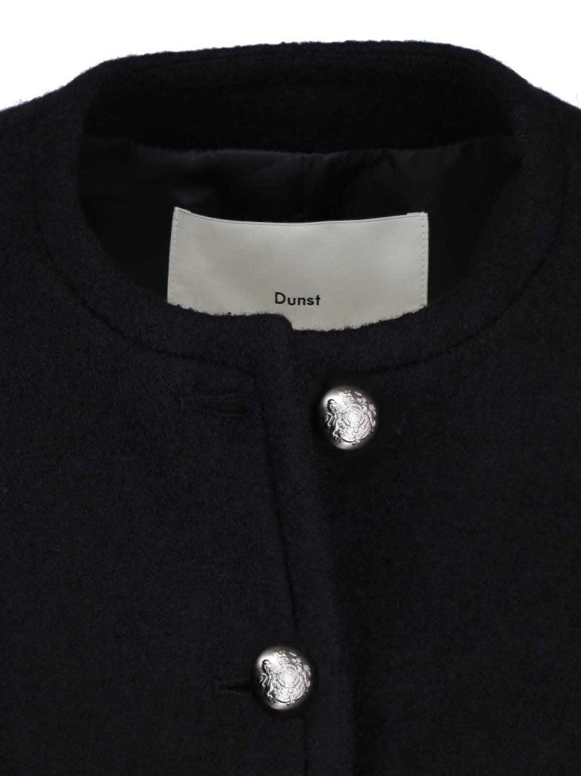 Dunst Black Round-Neck Ornamental-Button Wool Jacket