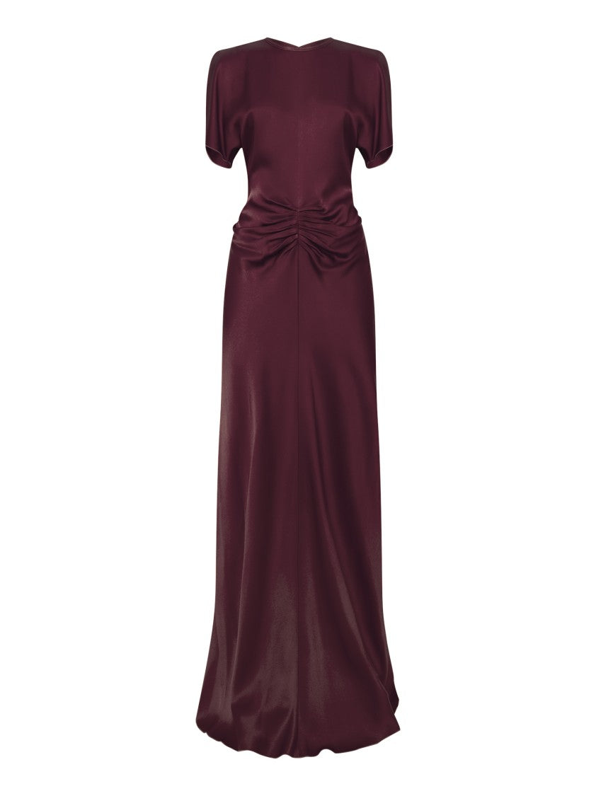 Victoria Beckham Floor-Length Gathered Dress With Tulip Sleeves