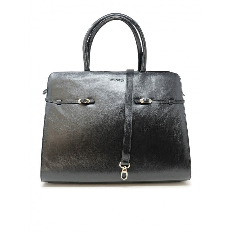Roberto Del Carlo Alida Black Leather Bag