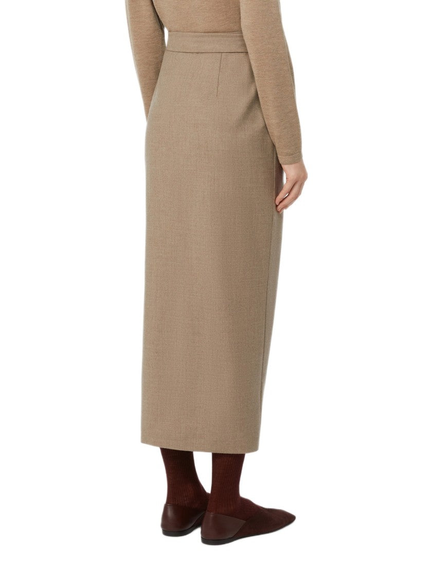 Max Mara Draped-Wrap Skirt In Stretch Cashmere