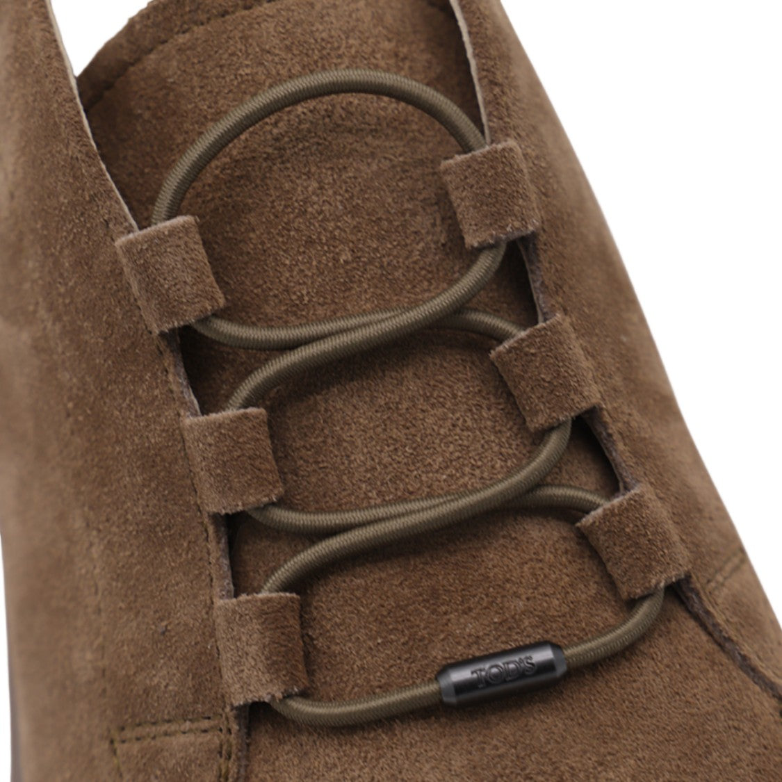 Tod's Mid-Ankle Suede Boots With Moccasin Seam And Lace-Up Front