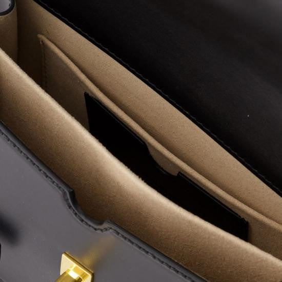 Balmain Structured Calf Leather Shoulder Bag