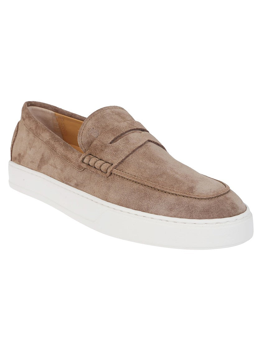 Tod's Slip-On Suede Moccasins With Classic Penny Loafer Strap