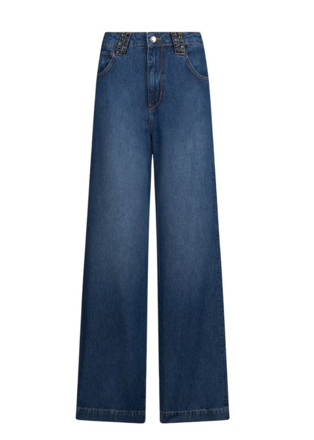 Liu Jo High-Waisted Flare Jeans With Jewel Belt Loops