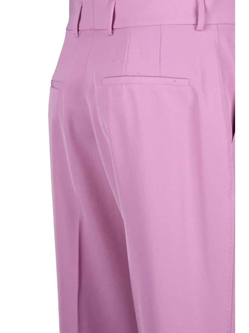 Dolce & Gabbana Tailored Slim Fit Trousers With High Waist And Pleated Detail