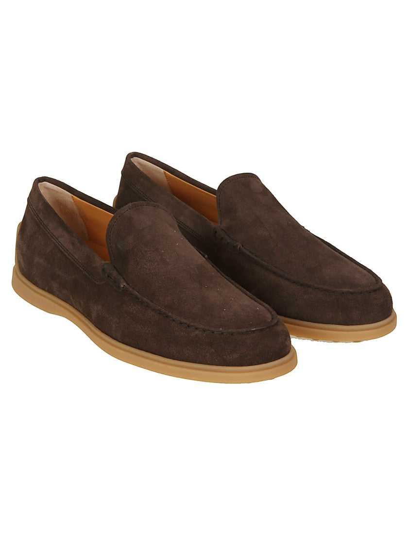 Tod's Brown Pantofola 78L Calf Leather Loafers
