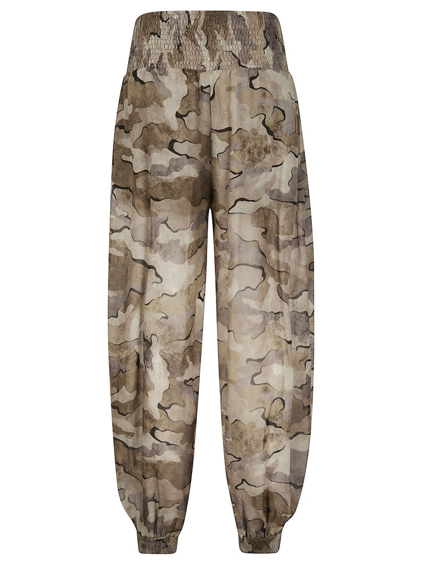 Pinko Velato Camouflage Pattern Viscose Pants