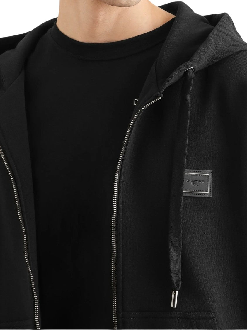 Dolce & Gabbana Logo Plate Cotton Hoodie