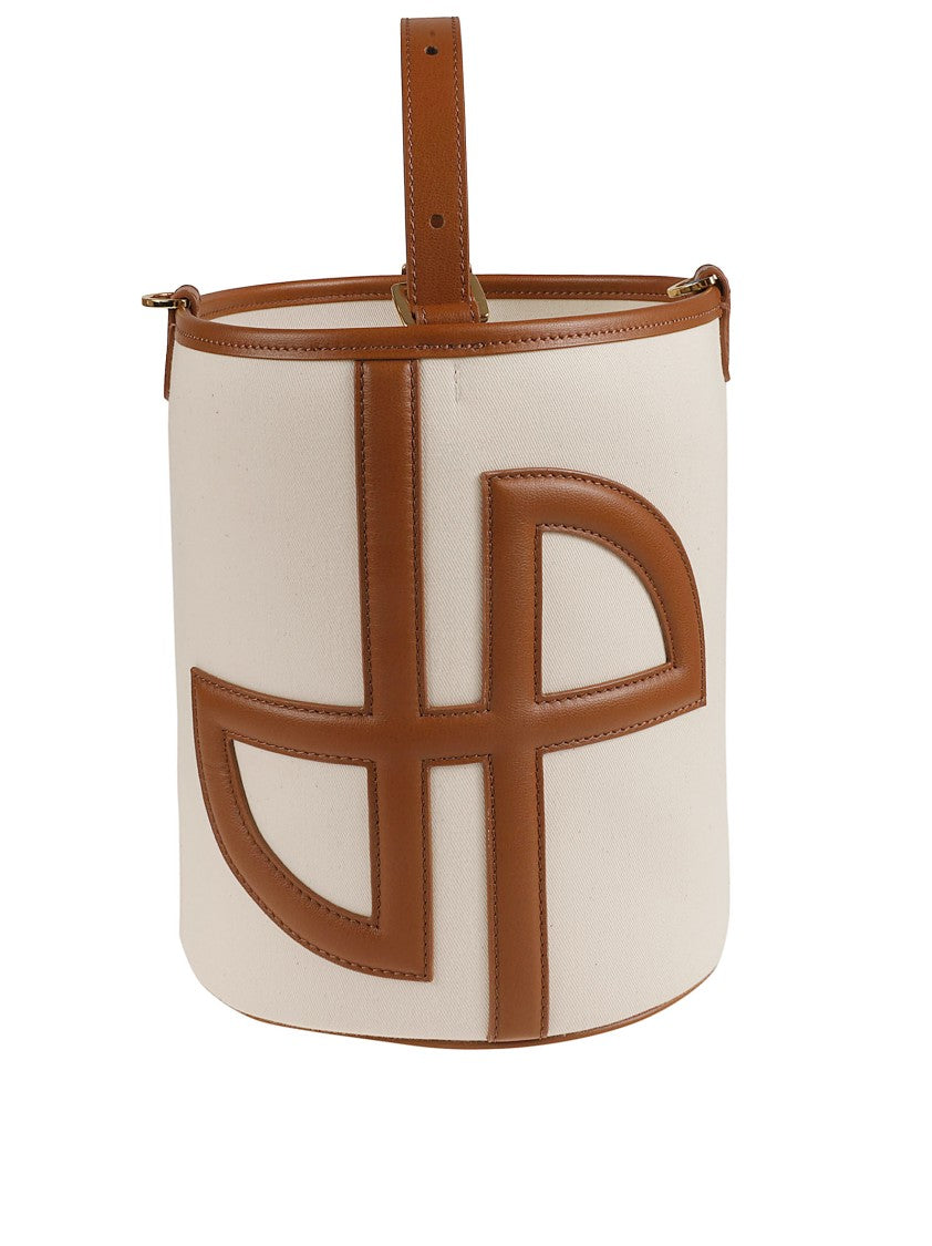 Patou Structured Light Beige Canvas Bag