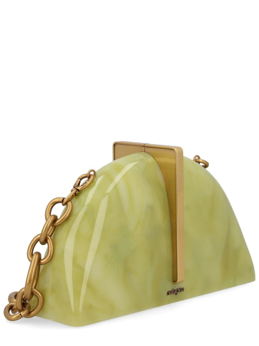 Cult Gaia Laguna Marbled Acrylic Gold Clutch