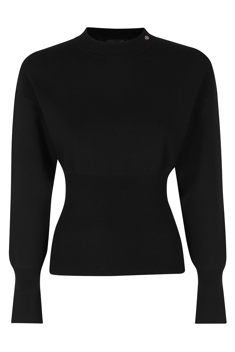 Anine Bing Black Imane Fitted Viscose-Blend Sweater