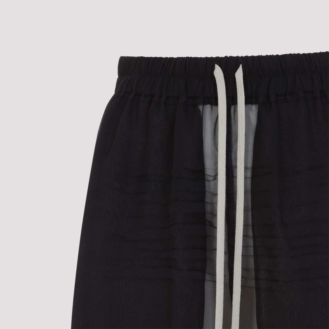 Rick Owens Black Silk Shorts